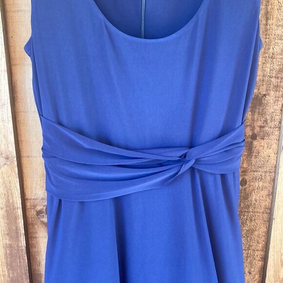 Lauren Ralph Lauren Miralavia Fit & Flare Navy Jersey Stretch Dress- twist waist - Picture 4 of 16